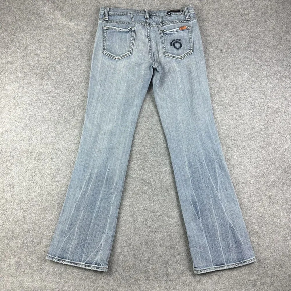 Vintage Vigoss Boot Cut Jeans Womens 11/12 Distressed Light Wash Y2K Stretch* - Picture 1 of 16